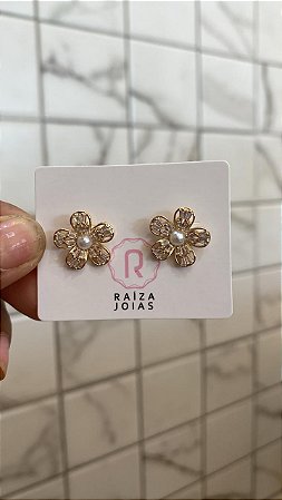 Flor de Cristal com Pérola