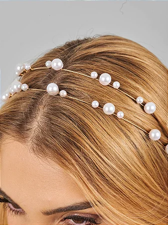 Tiara Dupla Pérolas