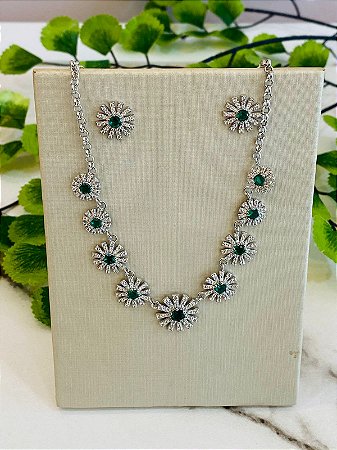 Conjunto Choker mini flor