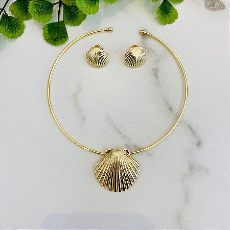 Conjunto Chocker Aro Concha