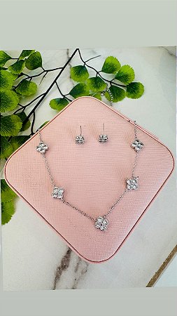 Conjunto Van cleef Trevinho Rodio Branco