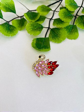 broche cisne cravejado