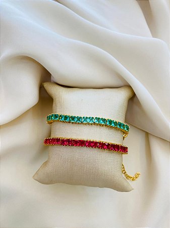 Pulseira Dourada Com Strass