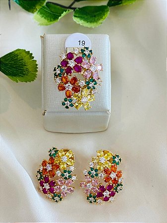 Conjunto Anel e Brinco Jardin
