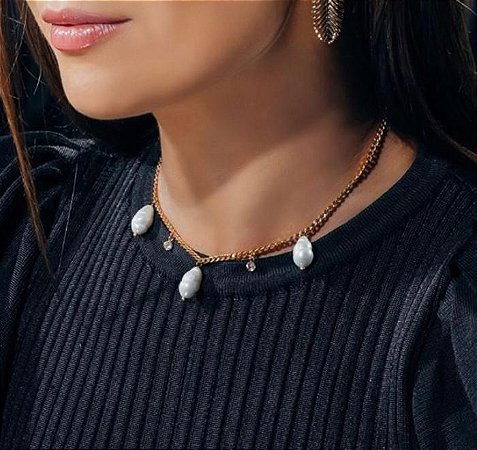 Choker Pérolas Barroca