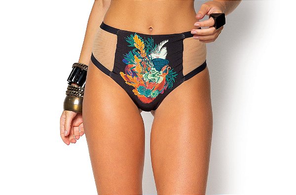 Hot Pant Recortes Laterais em Tule De Chelles