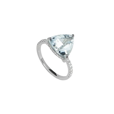 ANEL CORAÇÃO ÁGUA MARINHA E DIAMANTES ANDREA MURAD