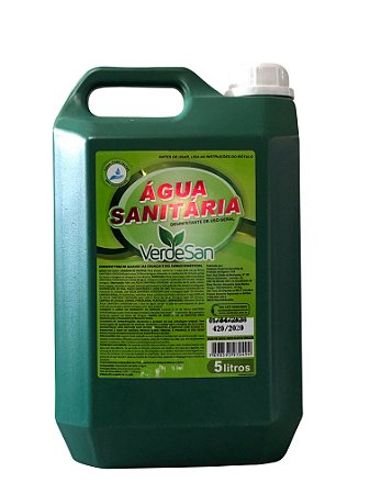 AGUA SANITARIA 5 LITROS  2,5% DE CLORO ATIVO