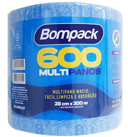 PANO MULTIUSO - SIMILAR PERFEX AZUL - ROLAO 300mts
