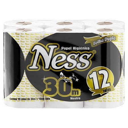PAPEL HIGIENICO NESS FOLHA DUPLA - PCTE C/ 12 ROLOS