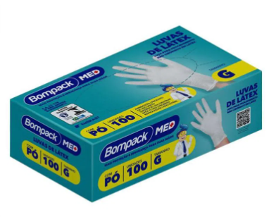 LUVA LATEX MED. PROCEDIMENTO G C/PÓ C/100