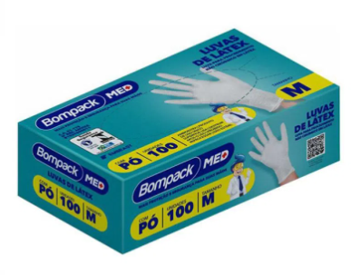 LUVA LATEX MED. PROCEDIMENTO M C/PÓ C/100