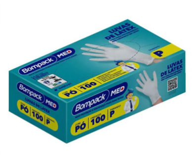 LUVA LATEX MED. PROCEDIMENTO P C/PÓ C/100