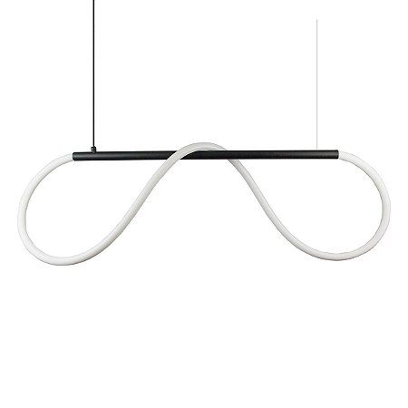 Lustre Design Moderno Rope 38w - Silicon LED 3000K - PRETO
