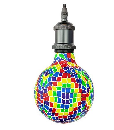 Lâmpada Decorativa LED G128 E27 4w - Bulbo Arte Mexicana Colorida