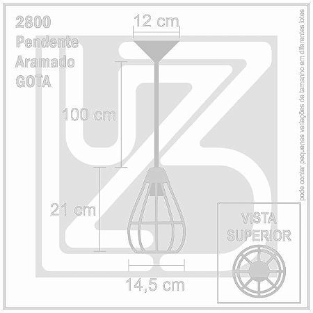 Pendente Aramado Gota - CROMADO