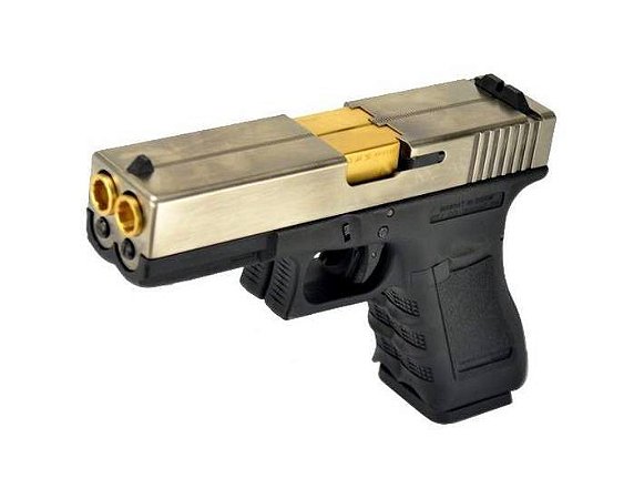 Pistola de Airsoft GBB WE Glock Cano Duplo Cal .6mm