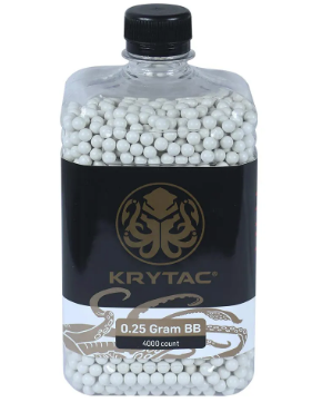 Munição para Airsoft KRYTAC 0.25g - 4000 UN