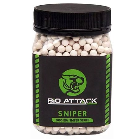 Munição para Airsoft BBs Sniper BIO ATTACK 0.45g 2000UN