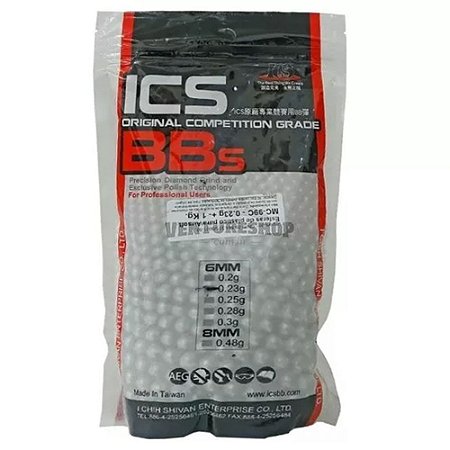 Munição para Airsoft BBs ICS 0.23g 4348UN