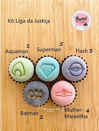 Carimbo para brigadeiro Liga da Justiça Super heróis