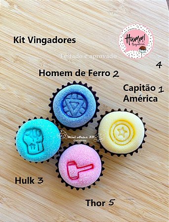 Carimbo para brigadeiro Vingadores Super heróis