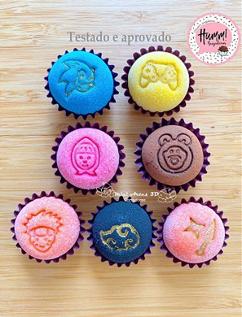 Carimbo para Brigadeiro Personagens Masha Naruto Sonic