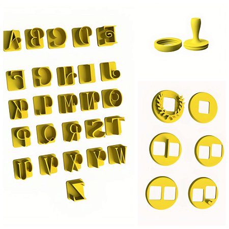 Carimbo Kit Alfabeto Iniciais mod 2 Multi