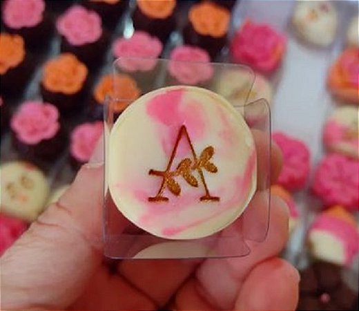 Carimbo para brigadeiro Alfabeto Folhas