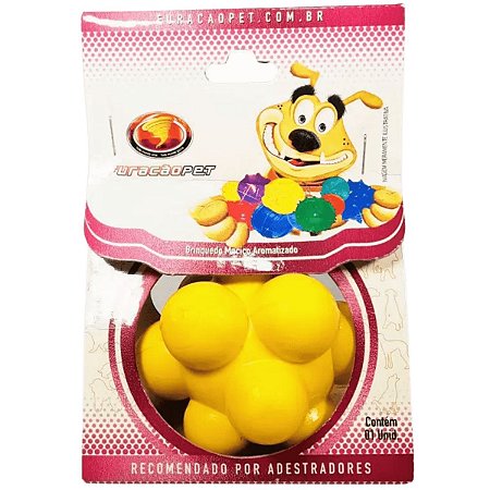 Brinquedo Furacão Pet Bola Maciça Meteoro G Amarela
