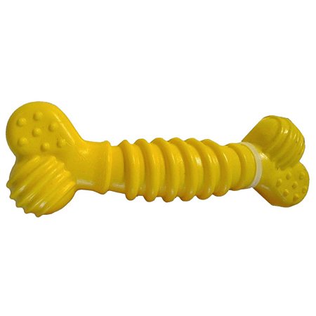 Brinquedo Osso de Borracha Superbone Furacão Pet G Amarela