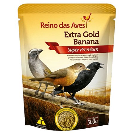 Extrusada Reino das Aves - Extra Gold Banana Super Premium 500g