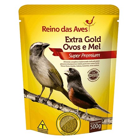 Extrusada Reino das Aves - Extra Gold Ovos e Mel Super Premium 500g