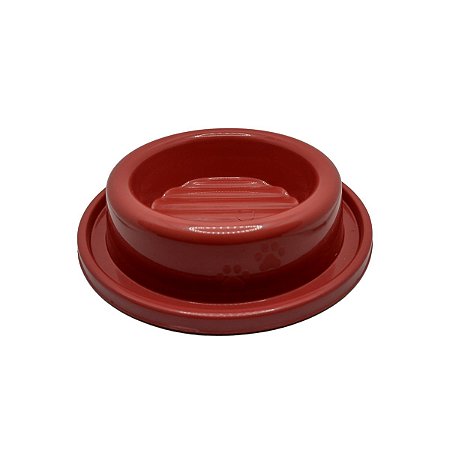 Comedouro de Plástico Anti-Formiga para Gato Ondulado 200ml - Vermelho