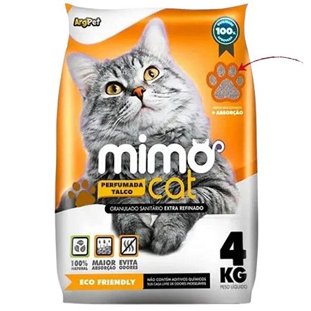 Areia para Gatos Mimo Cat 4Kg - Perfumada Talco