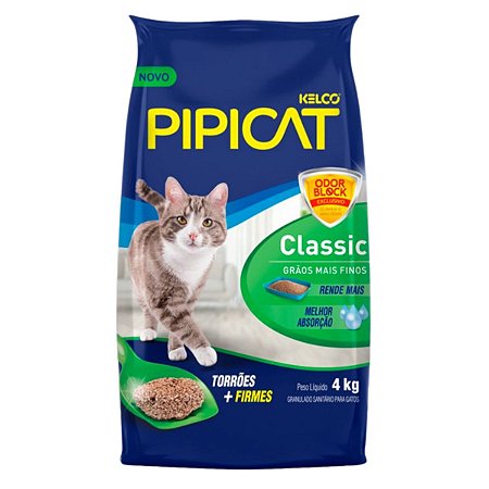 Areia para Gato Pipicat Classic 4Kg