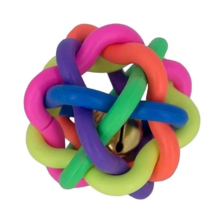 Brinquedo Bola Colorida Entrelaçada com Guizo