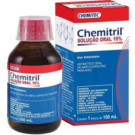 Chemitril 10% - Antibiótico para Aves - 100ml