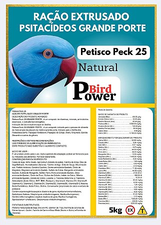 Extrusada Power Birds Petisco Peck 25 Natural - 5 Kgs