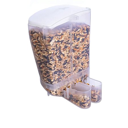 Comedouro Dispenser de Sementes 2 bicos Malha Larga - Injetfour