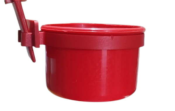 Caneca com Suporte de Plástico Vermelho Média - 200ml - Toco Tucano
