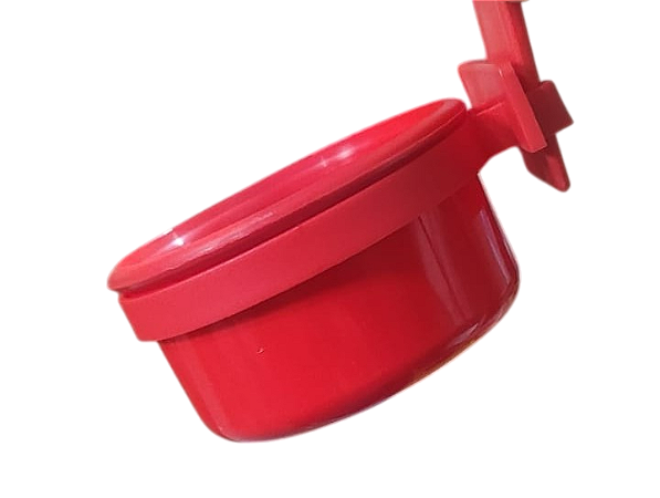 Caneca com Suporte de Plástico Vermelho Pequena - 160ml - Toco Tucano
