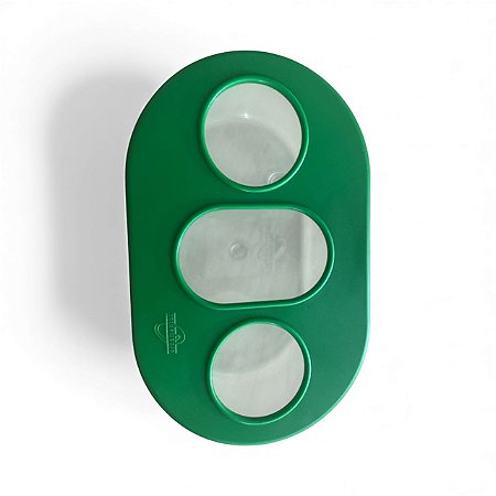 Comedouro Pequeno 3 Furos- Verde - Ornamental