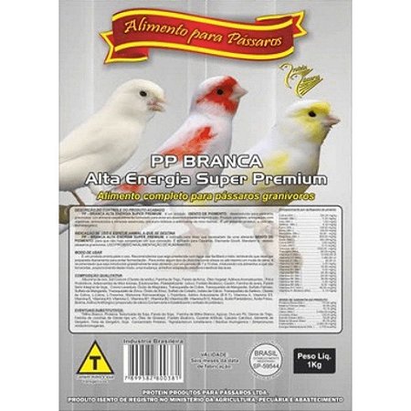 Farinhada Protein Pássaros - PP Branca - Super Premium - 1kg