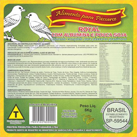 Farinhada Protein Pássaros - PP Royal - 5kg