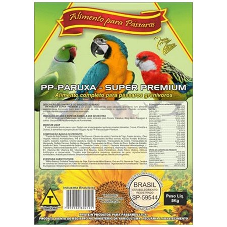 Farinhada Protein Pássaros - PP Paruxa - Super Premium - 5kg