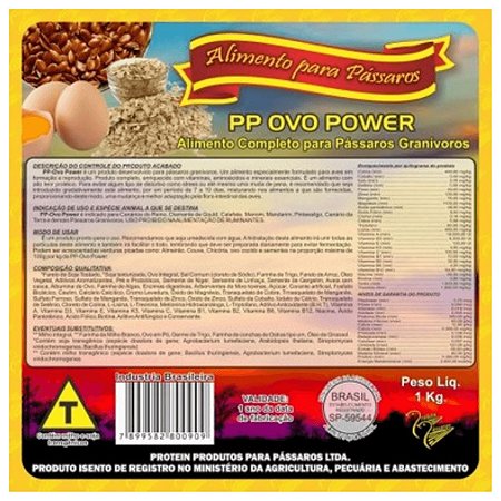 Farinhada Protein Pássaros - PP Ovo Power - 5kg
