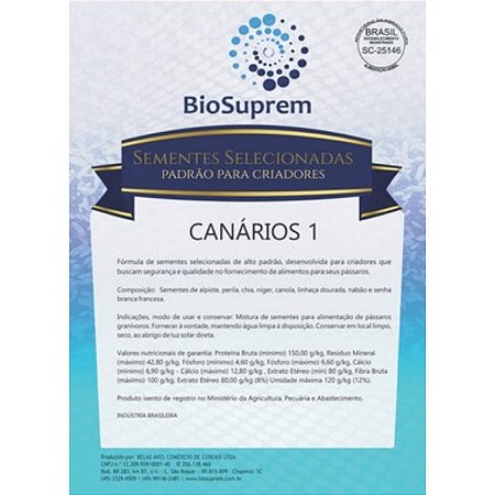 BioSuprem Sementes Selecionadas para Canários tipo 1 - 5kg
