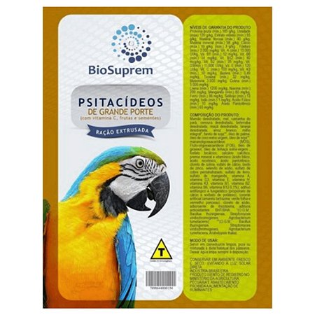 Extrusada BioSuprem - Psitacídeos Grande Porte - 750g