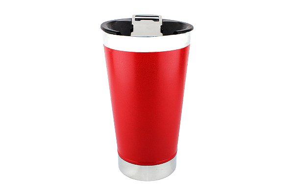 Copo Inox Térmico Vermelho Com Abridor 500 ml